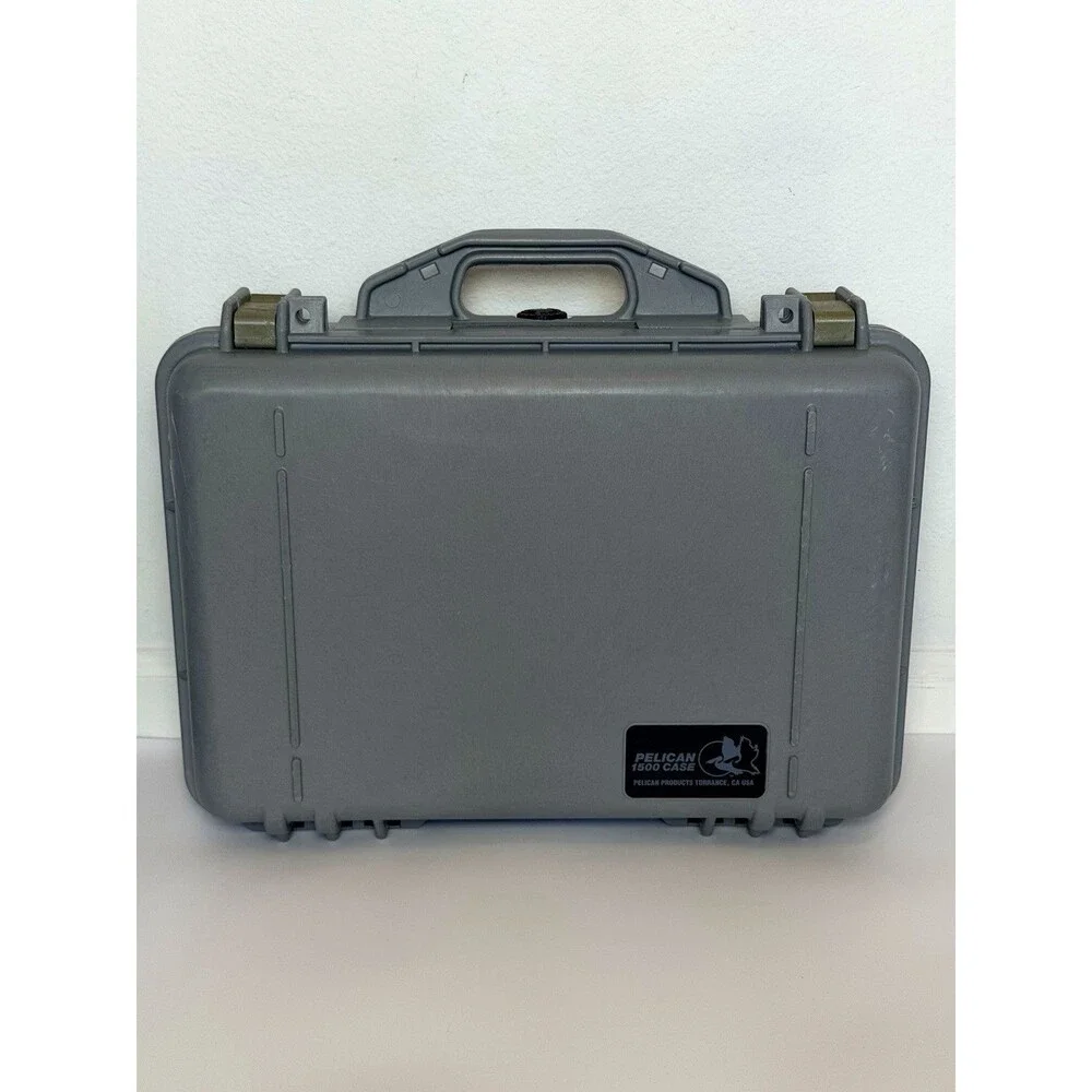 VTG Pelican 1500 Hard Shell Medium Protective Storage Case Gray No Foam 18x14x7